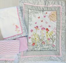 Conjunto de roupa de cama para berço meninas - Conjunto rosa para quarto de bebê colcha cobertor, saia para berço e muito mais comprar usado  Enviando para Brazil