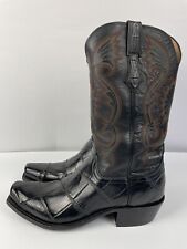 Botas de cocodrilo Lucchese Rio Giant negras/gris carbón para hombre talla 10 D segunda mano  Embacar hacia Mexico