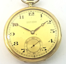 Reloj de Bolsillo Art Deco Ulysse Nardin Cara Abierta Alrededor de 1930 con Estuche Liso de 18 quilates, usado segunda mano  Embacar hacia Argentina