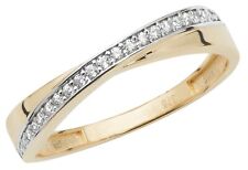 9ct Gold 0.15ct Crossover Eternity Wedding Ring size M - Simulated Diamond, used for sale  Shipping to South Africa