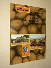 Prospectus Arracheuse Pomme de Terre WISENT R Tracteur Tractor Traktor Prospekt  d'occasion  Cluny