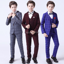 Terno formal masculino festa infantil blazer colete calça gravata borboleta 4 peças smoking desempenho, usado comprar usado  Enviando para Brazil