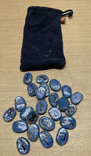 Blue Multicolor Glass Bead Rune Set & Drawstring Pouch - See Pictures! for sale  Shipping to South Africa