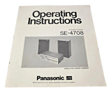 Folheto estéreo compacto manual Panasonic Operating Instructions SE-4708, usado comprar usado  Enviando para Brazil