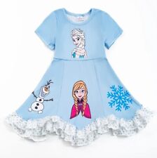 NEW Frozen Princess Elsa Ana Olaf Boutique Sleeveless Ruffle Dress for sale  Shipping to South Africa