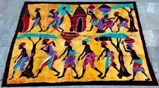 Antique African Pictorial Hand Painting Tapestry, Traditional Wall Hanging Decor for sale  Shipping to South Africa