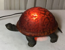 Lámpara de mesa vintage de bronce ámbar concha de vidrio tortuga luz nocturna, usado segunda mano  Embacar hacia Argentina