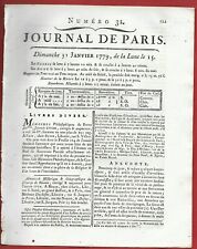 1779 journal paris d'occasion  Sochaux