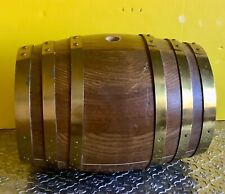 Wine Rum Primitive Oak Barrel Keg Brass Bands-8"Hx20"Cr. Damian-Conegliano,Italy, used for sale  Shipping to South Africa