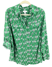 Blusa Charter Club tamanho 1X estampa de girafa camisa verde animal safári  comprar usado  Enviando para Brazil