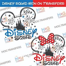Disney Squad 2024 Iron on T-shirt transferência Mickey Minnie Disneyland viagem de férias comprar usado  Enviando para Brazil
