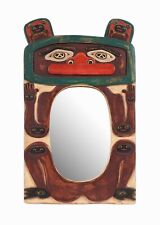 Espelho de madeira vintage Tlingit pendurado na parede primeiras nações indígenas pequeno fofo comprar usado  Enviando para Brazil