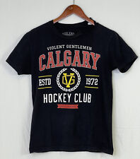 Camisa masculina Violent Gentlemen Calgary Hockey Club pequena desgastada preta P/S, usado comprar usado  Enviando para Brazil