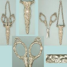 Antiguas tijeras Chatelaine de plata esterlina * inglesas * marcadas 1899 segunda mano  Embacar hacia Argentina