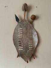 Used, African Handmade Antelope Skin Zulu Shield With Club and Spear Wall Decoration for sale  Shipping to South Africa