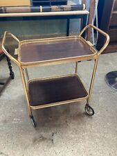 Vintage Brown & Gold Metal Drinks Tea Trolley for sale  Shipping to South Africa