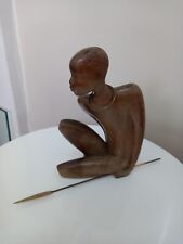 Used, Werkstatte Hagenauer Vienna Marked Wood Sitting Warrior, circa 1950s for sale  Shipping to South Africa