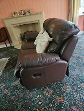 Brown leather recliner for sale  WITNEY