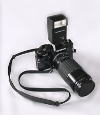 Câmera SLR Olympus OM-40 corpo programa câmera preta com flash e lente, usado comprar usado  Enviando para Brazil