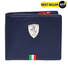 Auténtica cartera Puma Ferrari azul plegable de piel sintética auténtica... segunda mano  Embacar hacia Argentina