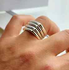 Set of 4 Ring Square Ring 925 Sterling Silver Stacking Band Ring Statement Ring for sale  Shipping to South Africa