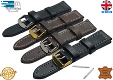 Pulseira de relógio de couro real feita à mão marrom preto bronzeado 18-20-22-24mm ômega comprar usado  Enviando para Brazil