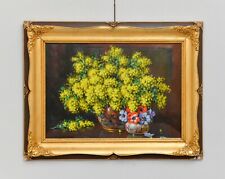 Usato, "Vaso di mimose" - Olio su tela di Alfio Graziani, Oil on canvas  usato  Biella