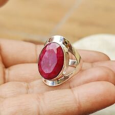 Natural Ruby Gemstone 925 Sterling Silver Band Ring Handmade Ring All Size Gifts for sale  Shipping to South Africa