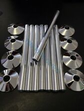 Qty 8 X New Chrome Radsnaps Radiator Pipe Covers 200mm Long + Collars 15mm , used for sale  WITNEY