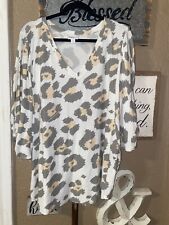 Women’s LuLaRoe Renee White Gray Peach Leopard Size XL EUC for sale  Shipping to South Africa