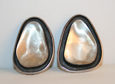 Vtg. REBECCA COLLINS Sterling Silver Quartz Crystal Clip Earrings for sale  Mount Sterling