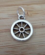3D Small 11mm Old West Western Wagon Wheel Sterling Silver Charm for sale  Shipping to South Africa