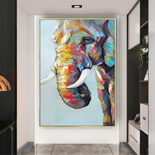 Home office wall Decor art Modern 100%Handmade oil painting on canvas-elephant for sale  Shipping to Canada