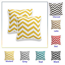 Chevron Cushion Covers 100% Cotton Zigzag Style Home Sofa Decor Zip Covers 18x18 for sale  Shipping to South Africa
