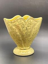 Guaranteed Vintage Vase 22k Gold Yellow w Gold Flowers USA Vase 5.5" x 5.5" x 3 for sale  Shipping to South Africa