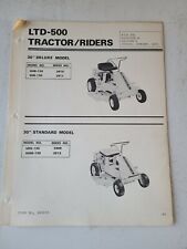 Hahn LTD  500 Illustrated Parts List  1972 Riding Mower ORIGINAL 30" *Grade D* for sale  Madison