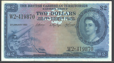 Billete QEII Territorios Británicos del Caribe P8 $2 1963 segunda mano  Embacar hacia Argentina