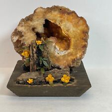 Decoração de escultura geodo vintage sem marca 4x4x4,5 polegadas madeira detalhes florais como está comprar usado  Enviando para Brazil