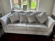 Grey velvet sofa for sale  ERITH