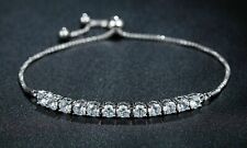 5 Ct Round Cut Lab Created Diamond Bolo Bracelet 14k White Gold Plated Silver for sale  Shipping to South Africa