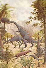 1977 Peabody #1 Museo Reptiles Mural 3 Dinosaurios Podokesaurus 4x6 Postal L157 segunda mano  Embacar hacia Argentina