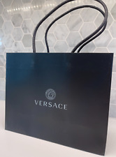 Versace 10"x8"x4" Preto Vazio PRESENTE DE COMPRAS Bolsa de Papel Logotipo para Bolsa ou Sapatos, usado comprar usado  Enviando para Brazil