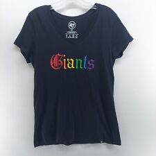 47'' brand women's shirt size M giants rainbow logo black boat neck short sleeve for sale  Shipping to South Africa