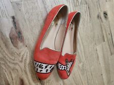 Used, NEW C Wonder Giraffe Women's Smoking Flats Orange Faux Suede Size 7.5 / 7 1/2 for sale  Shipping to South Africa