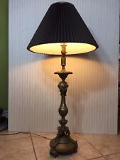 Huge Antique Brass Candlestick Table Lamp, 30" Tall (Bottom to Socket), 14.6 Lbs for sale  Shipping to South Africa