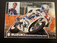 Autógrafo original Ernst Schwendner Superbike Moto GP Motocicleta Mundial, usado segunda mano  Embacar hacia Argentina