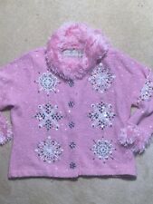 Usado, Cardigã suéter flocos de neve rosa/branco opções de design contas GG Muito bom estado comprar usado  Enviando para Brazil