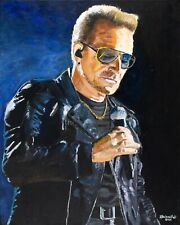 Pintura acrílica sobre lienzo Bono de U2 segunda mano  Embacar hacia Argentina