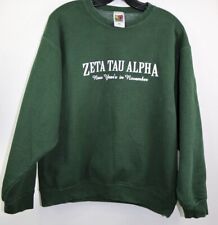 ZTA Zeta Tau Alpha Sweater Sorority Green VTG Long Sleeve Adult Size Medium for sale  Shipping to South Africa