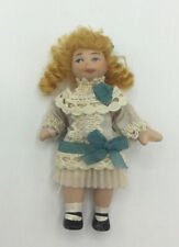Dolls House Girl Wearing Cream Dress - 7 cm, used for sale  BILLERICAY